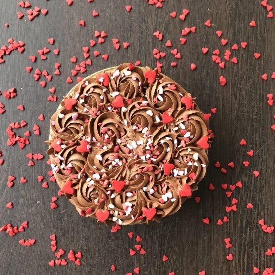 Whipped Ganache Chocolate Valentine Cake